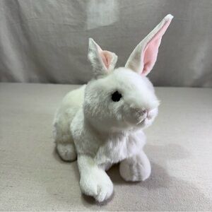 Plush White Bunny Stuffed Animal with Pink Ears - Soft Small Pet Plush
